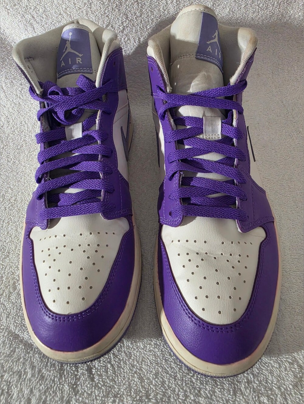 Nike Jordan Air Jordan 1 Mid Action Grape Men’s Mid Top Lace-Up Leather BQ6472-5
